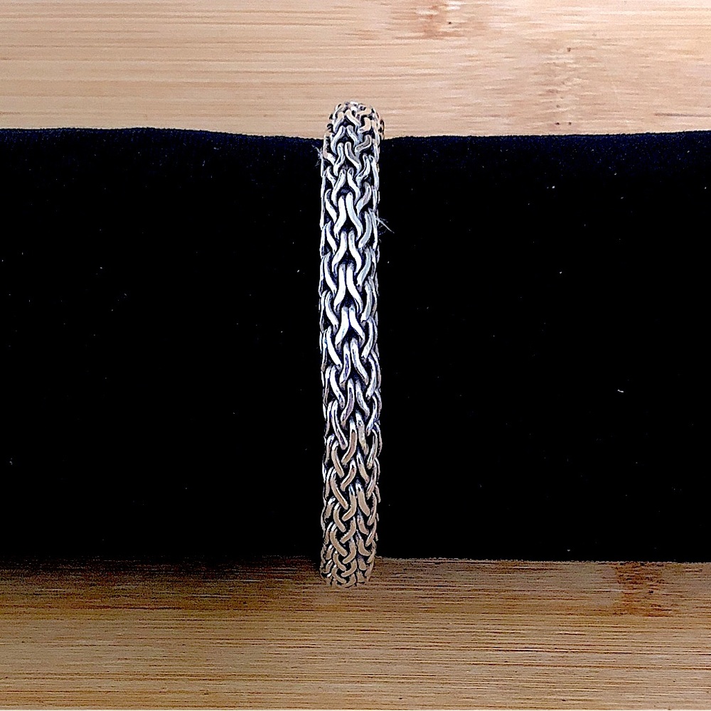 $284  Estate Thick Braided Sterling Silver Bracelet  43 Grams  925